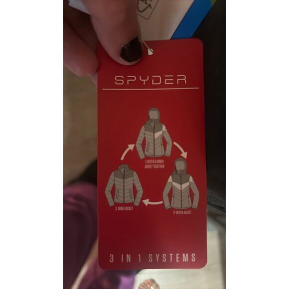 SZ L - Woman's Spyder 3 in 1 Coat System, Blk/Wht - NWT - Picture 4 of 4